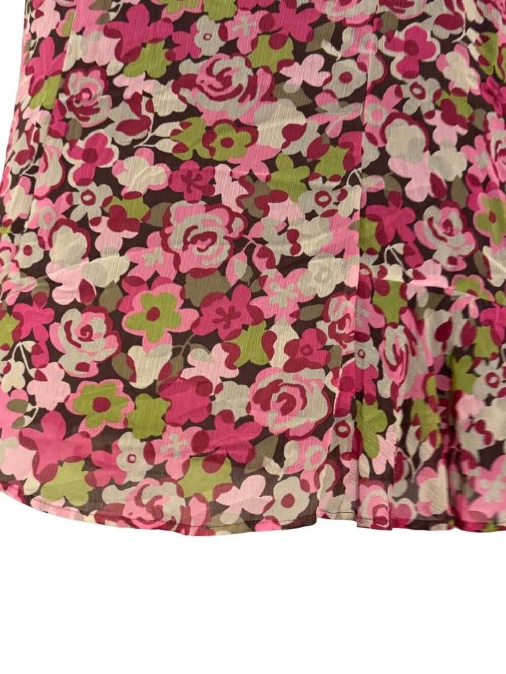 Sigrid Olsen Floral A-Line Skirt 8P Pink Green Brown Polyester Petite New - Picture 5 of 7